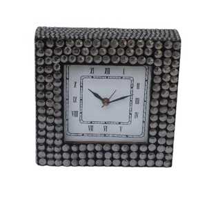 Reloj de Escritorio Náutico de Metal y Madera, Reloj de Mesa Redondo con Marco, Reloj de Mesa Analógico de Cuarzo Silencioso, Accesorios de Oficina para el Hogar - Product Image 3