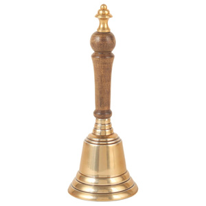Campana de mano de latón de acabado superior con mango de madera para cronometraje deportivo, círculos de yoga y tono clásico 2027. La campana de mano de latón más reciente. - Product Image 6