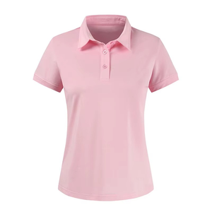 Chemise de golf personnalisée pour femme, coupe ajustée vintage, en Spandex/Coton, écologique, séchage rapide, avec logo frontal, manches courtes - Product Image 4