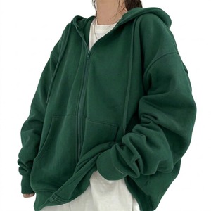 Sweat-shirt à capuche zippé pour femme de haute qualité, 100% coton, style streetwear - Confortable pour les saisons d'automne et de printemps - Product Image 1