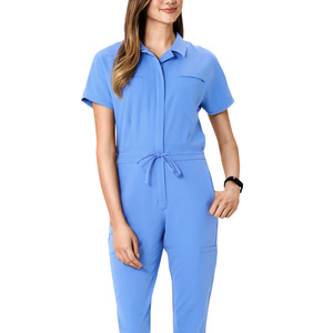 Direct Wholesale Manufacturer Custom Logo Women Hospital Uniform <b>Sets</b> Nurse Jumpsuit Scrub Suits Surgical Spandex - Product Image 2