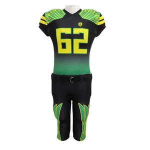 Maillot de football américain et de rugby tendance : Ensemble uniforme de club personnalisé avec motifs variés et manches courtes pour le sport - Product Image 1