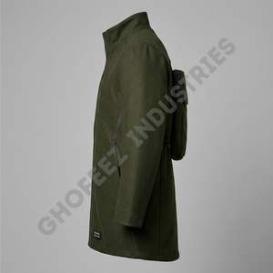 Veste de chasse pour homme en mélange de laine mérinos OEM, vêtement d'extérieur thermique anti-humidité avec sac de transport intégré et système de fermeture éclair silencieuse - Product Image 4