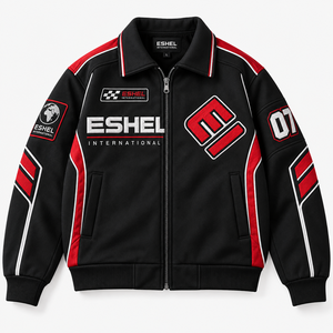 Chaqueta Varsity de Invierno para Hombre, Roja y Blanca, con Piel de Caballo, Botones de Cuerno, Parche de Chenilla Bordado, Venta al Por Mayor, OEM, Precio Económico 2026 - Product Image 1
