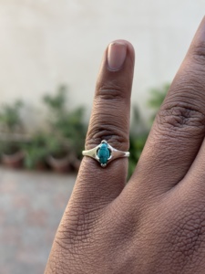 Handmade 925 Sterling Silver Bezel Setting Classic Natural <b>Turquoise</b> Gemstone <b>Ring</b> Elegant Anniversary Gift for Her Fashionable - Product Image 5