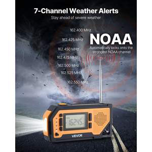 2000mAh portatile batteria di emergenza Radio solare a mano manovella USB ricarica SOS torcia FM/AM/WB/NOAA Alert per - Product Image 2