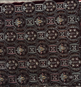 Base en velours noir tricoté à motif géométrique et sequins pour veste ethnique, lehenga de mariée, abaya pour femme - Product Image 5