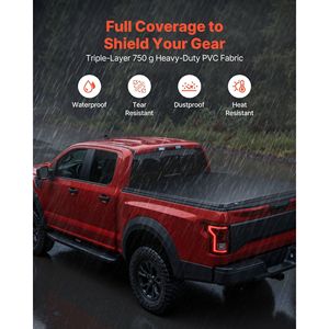 Copertura Morbida Avvolgibile per Cassone del Pickup Compatibile con Honda 2017-2025, Adatta per Cassone da 5 ft (5 ft 4 pollici/64 pollici) con Triplo Strato - Product Image 4