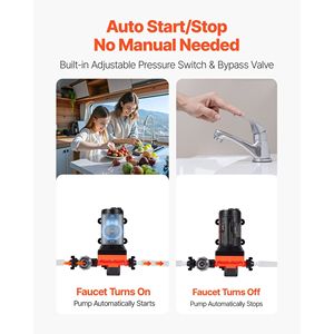 Pompa Acqua 12V DC per Camper 5 GPM (18.9 L/min) a 4 Camere Autoadescante a Membrana con Pressostato Automatico 70 PSI Max per Uso Marino - Product Image 3