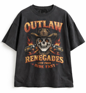 Camiseta Vintage 2026 con Gráfico de Calavera Lavado al Ácido para Hombre, Oversize, de Algodón Pesado 300GSM, Estilo Urbano, Estampada, Ropa Casual - Product Image 1