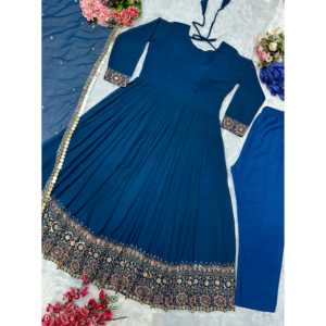 Ensemble de robe Anarkali pour femmes, tenue de soirée, avec dupatta et pantalon, look élégant et stylé - Product Image 3