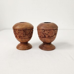 Porte-bougie en bois de Sheesham sculpté à la main - Vente en gros - Moradabad - Product Image 2