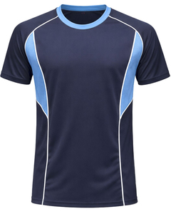 Men <b>Navy</b> Blue Light Blue Sport <b>TShirt</b> & Shorts Set Breathable Quick Dry Gym Wear Athletic Running Training Activewear Outfit Set - Product Image 2