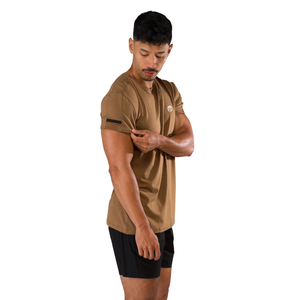 เสื้อเชิ้ตแขนสั้นสีน้ำตาลสำหรับผู้ชาย เนื้อผ้าฝ้ายพรีเมียม สวมใส่สบาย เหมาะสำหรับใส่ลำลอง มีสไตล์ ใช้ได้กับการออกกำลังกาย ขายส่งจำนวนมาก เสื้อผ้ากีฬา - Product Image 4