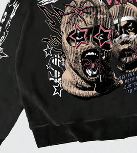 Sweat à capuche réversible en polyester/coton avec strass DTF, design tendance pour l'hiver, nouveau style pour hommes - Product Image 4