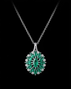 Colgante de Esmeralda Natural, Collar de Plata de Ley 925, Cristal Curativo, Protección Energética, Piedra Espiritual, Joyería de Lujo, Regalo - Product Image 2