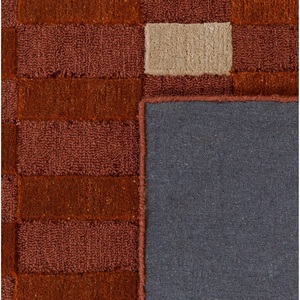 Modern Rust Geometric Area Rug Hand Tufted Textured Pattern Premium Wool Carpet Contemporary Living Room Bedroom <b>Floor</b> Decor Mat - Product Image 4