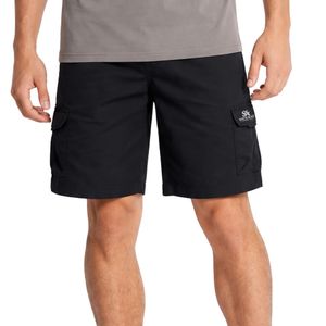 Shorts cargo noirs pour hommes, multi-poches, décontractés, utilitaires, à boutons, pour le travail en extérieur, légers, pour tous les jours, style streetwear - Product Image 1
