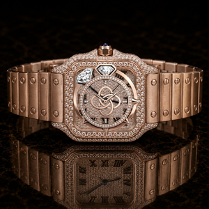 Montre en diamant moissanite de haute qualité pour hommes, entièrement sertie de pierres VVS - Product Image 1