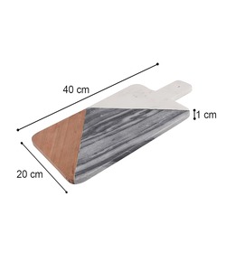 Planche à découper écologique pour fromages et charcuteries, planche à découper en bois rectangulaire, marbre et bois naturel, best-seller - Product Image 5