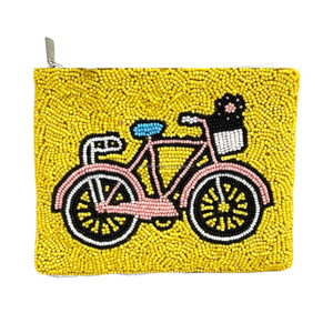 Monedero de cuentas de vidrio turquesa con diseño de paleta de helado, bolsa con cremallera, hecho a mano, regalo de verano, proveedor mayorista - Product Image 4