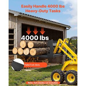 Telaio per pallet da 4000 libbre per skid steer, attacco forche pallet da 45 pollici, ricevitore attacco rapido da 2 pollici - Product Image 2