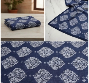 Sari de Algodón Puro Estampado a Mano - Product Image 2