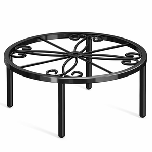 Support de plante rond en métal, design ajouré, support de pot de fleurs autoportant, support de plante décoratif en fer pour la maison, le jardin, le balcon - Product Image 3