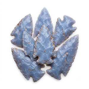Puntas de flecha de cristal de angelita natural, puntas de flecha de jaspe elegante curativas, gemas para mayoristas de cristales - Product Image 1