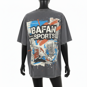 เสื้อยืดทรงบ็อกซี่ผู้หญิง ผ้าคอตตอนหนา GSM ซักแล้ว สีชาร์โคล สตรีทแวร์ พิมพ์ลายกราฟิก สกรีนโลโก้ เสื้อยืดทรงบ็อกซี่ผู้หญิง ผ้าคอตตอน - Product Image 2