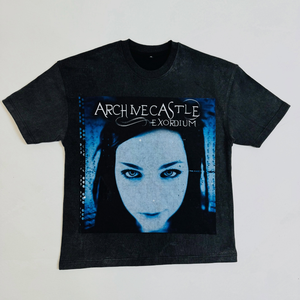 Camiseta Negra Extra Grande para Hombre Five B, Camiseta Negra para Hombre con Estampado Fotográfico Archme Castle Exordium, Manga Corta, Cuello Redondo, Estilo Casual - Product Image 1