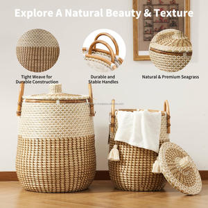 Juego de 2 Cestas de Almacenamiento de Mimbre, Cestas Tejidas a Mano Hechas en Vietnam con el Precio Más Bajo y Alta Calidad - Product Image 6