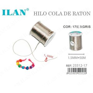 Cordoncino Ilan Rattail 1,5 mm x 50 m grigio per la creazione di gioielli - Product Image 3
