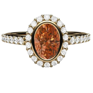 Bague de fiançailles pour femme en or massif 18 carats avec diamant rond taille brillant, style classique - Product Image 2