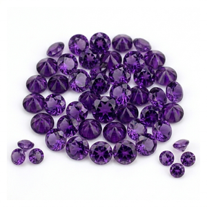 2MM 5MM AAA Grade Natural Amethyst Brilliant Cut Faceted Shape IGI Certified Loose Gemstone 0.3-0.38ct Customizable Purple - Product Image 1