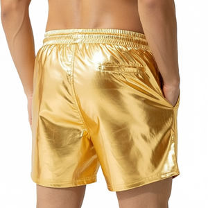 Shorts de Baño Metálicos Dorados Vintage Personalizados al por Mayor para Hombre, Brillantes, Impermeables, con Diseño de Lámina Líquida, Shorts Cargo, Ropa de Playa al por Mayor - Product Image 2