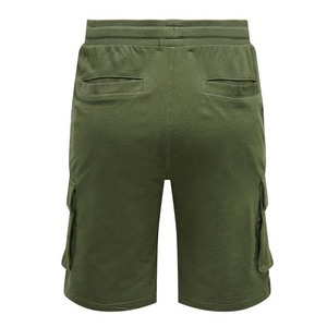 Pantalones Cortos Cargo Verde Oliva para Hombre, Cintura Media, con Cordón, Estilo Bermuda, 100% Algodón, Transpirables, con Bolsillos - Product Image 4