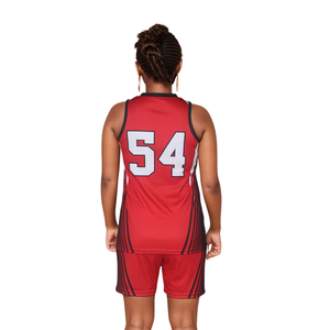 Uniformes de basket-ball unisexes personnalisés, impression par sublimation intégrale, séchage rapide, 100% polyester, maille interlock, sans manches, service OEM - Product Image 2
