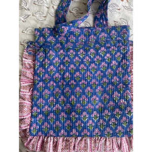 Sac fourre-tout matelassé Nivi Garden à imprimé bohème, grande capacité, pour femme, en pur coton indien, idéal pour l'été et le quotidien - Product Image 2