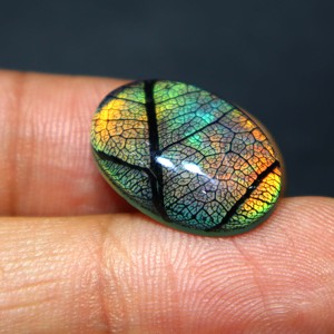 Piedra Preciosa de Ópalo Monarca Doble, Ópalo de Fuego Arcoíris, Joyería de Piedra Hecha a Mano, Piedra de Ópalo Doble Mariposa para Fabricación de Joyas - Product Image 1