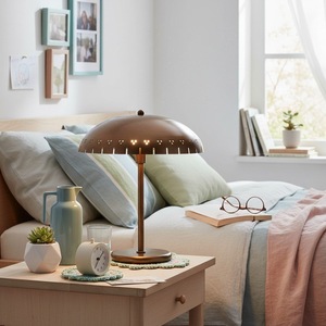 High End Brass <b>Table</b> <b>Lamp</b> with Heavy Round <b>Base</b> for Luxury Nightstand Lighting - Product Image 5