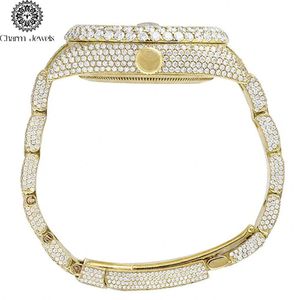 Charm Jewels Luxury Yellow Gold Square <b>Watch</b> 26cm Band Folding Clasp Unisex Quartz Movement - Product Image 2