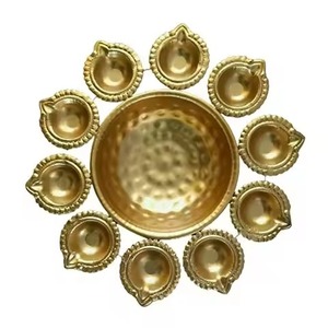 Traditional Metal Urli Bowl Floating Diya Water Flower Urli for <b>Temple</b> Pooja Diwali <b>Home</b> Decoration - Product Image 4