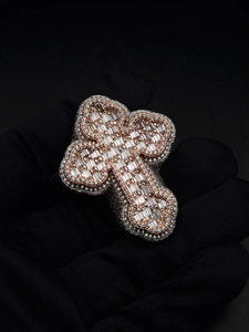 925 Sterling <b>Silver</b> Hip Hop Bling Iced Out VVS Moissanite Diamond <b>Cross</b> <b>Ring</b> Luxury Statement Gift For Men Women wear - Product Image 4