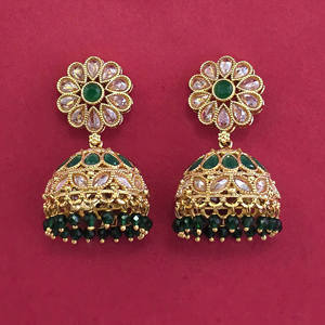 Handmade Jewellery In India Antique Jhumki with Gold Plating 233103 - Product Image 1