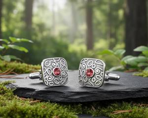 Boutons de manchette personnalisés de luxe pour hommes |   Boutons de manchette en acier inoxydable et argent sterling 925 |   Bijoux de manchette pour chemise de mariage en gros - Product Image 2