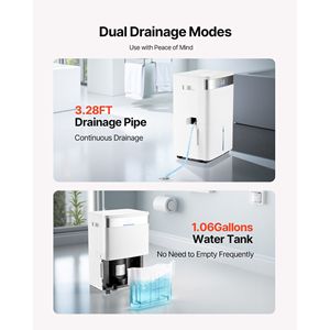 Deshumidificador Inteligente de 80 Pintas para Sótano, con Manguera de Drenaje, Uso Comercial e Industrial, Bajo Nivel de Ruido, Control Inteligente de Humedad - Product Image 3