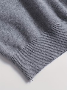 Cardigan gris pour homme à col mandarin et fermeture éclair, manches longues, en laine acrylique unie anti-boulochage, idéal pour l'automne - Product Image 3