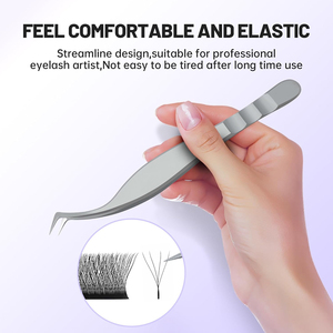 Best Price Fiber Tip Eyelash Tweezers High Precision Stainless Steel <b>Silver</b> Volume Tweezers Wholesale Lash Extension Supplies - Product Image 4