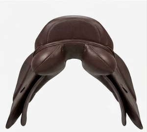 Selle d'obstacle en cuir véritable marron avec arceau en bois, taille complète, équipement d'équitation avec quincaillerie en laiton - Product Image 3